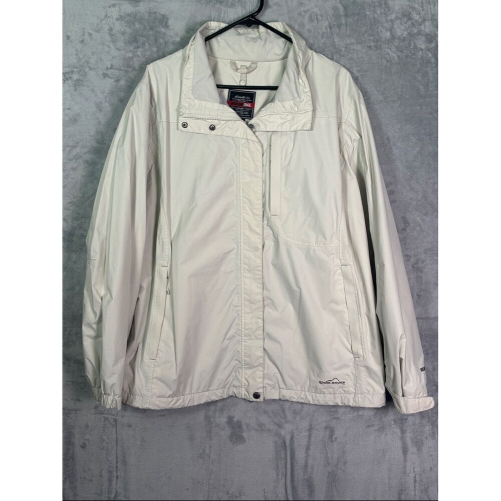 Eddie Bauer Women’s Cream Gray Full Zip MediumWeight WeatherEdge Jacket Size XXL